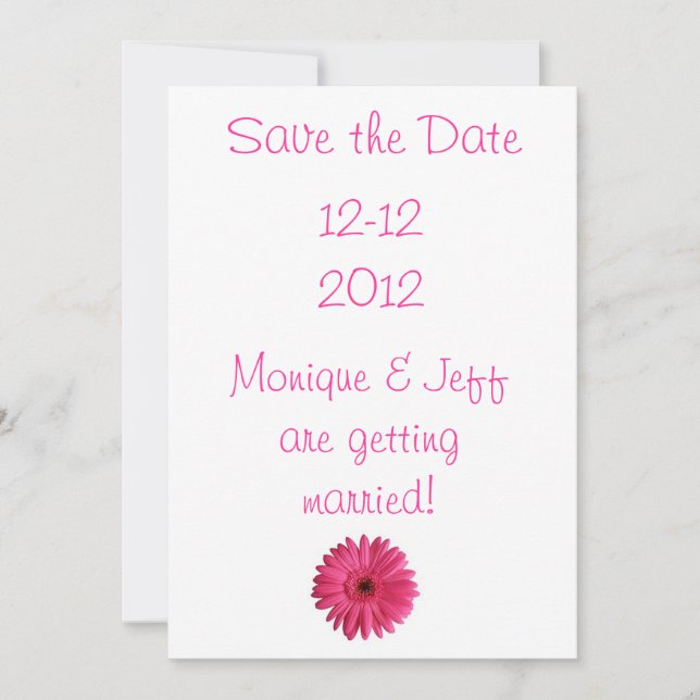 Save The Date Gerbera Daisy Enregistrer la date (Devant)