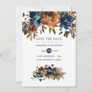 Save The Date Gingembre et Mariage floral de la marine