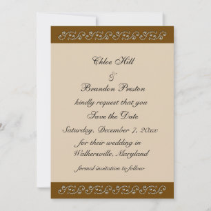 Save The Date Glaçage Perle sur Mocha Enregistrer la Date