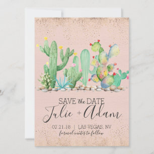 Save The Date Glam Cactus Mariage Enregistrez la Date