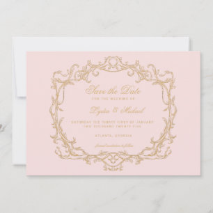 Save The Date Glam Paris rose vintage