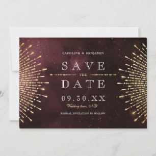 Save The Date Glamor Deco Bourgogne Vintage Enregistrer La Date