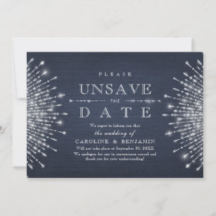 Save The Date Glamor Deco Marine bleu Vintage Enregistrer la dat