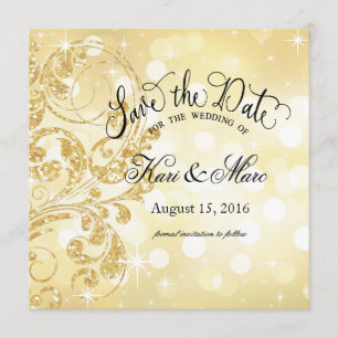 Save The Date Glamor Parties scintillant Luxe Enregistrer la dat