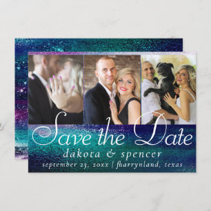 Save The Date Glitzy Foil   Holographique Iridescente Ombre 3 Ph