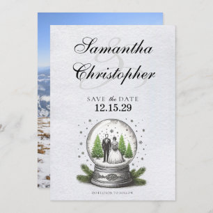 Save The Date Globe des neiges de mariée et de chambre