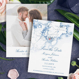 Save The Date Gloucester MA Elegant Mariage de marine