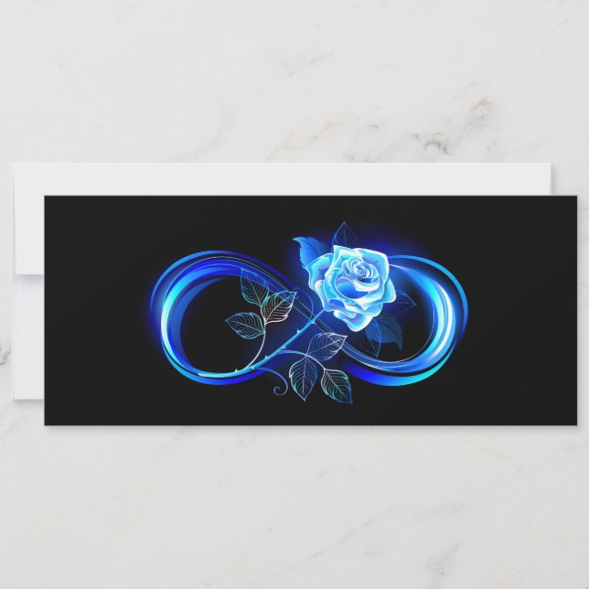 Save The Date Glowing infinity with blue rose (Devant)