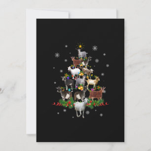Save The Date Goat Christmas Tree Snow Goat Xmas