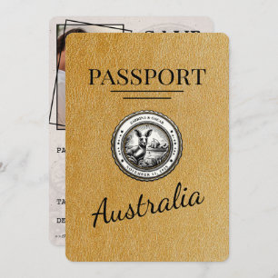 Save The Date Gold Australia Passport Enregistrer La Date
