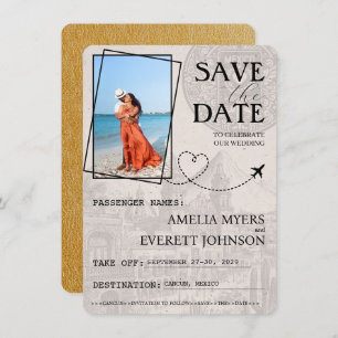 Save The Date Gold Cancun Passport Enregistrer La Date