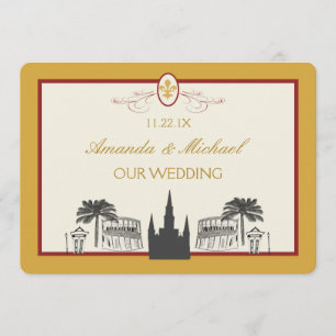 Save The Date Gold et Bordeaux La Nouvelle-Orléans Sauvez la dat