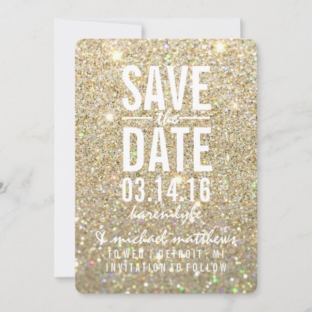 Save the Date | Gold Glitter Fab (Devant)