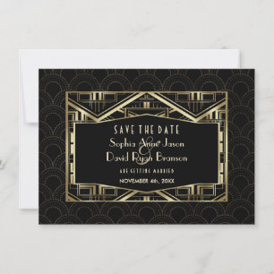 Save The Date Gold Great Gatsby Art Déco Style Enregistrer La Da