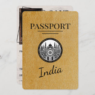 Save The Date Gold India Passport Enregistrer La Date