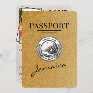 Save The Date Gold Jamaïque Passport Enregistrer La Date