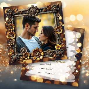 Save The Date Gold Steampunk Mariage personnalisé RSVP