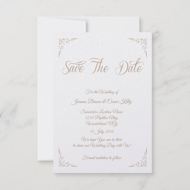 Save The Date 'Golden Alley' Enregistrer la conception de la dat (Devant)