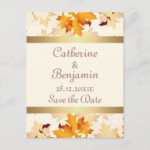 Save The Date Golden Autumn quitte mariage Enregistrer la date