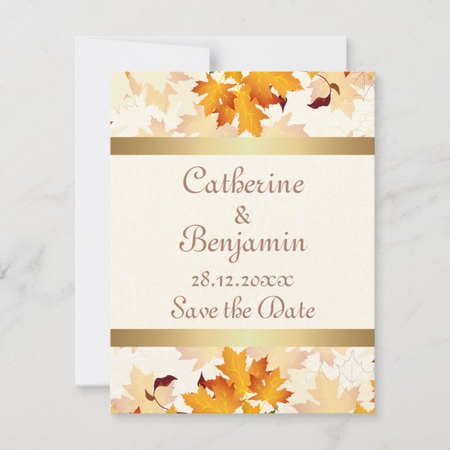 Save The Date Golden Autumn quitte mariage Enregistrer la date (Devant)