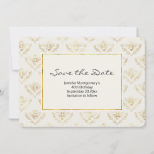 Save The Date Golden Bumble Bee Motif Enregistrer la date