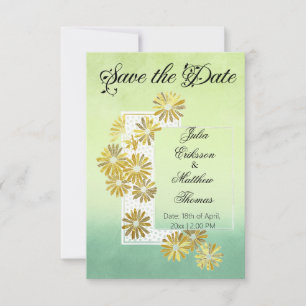 Save The Date Golden Daisy Dream Elégance Romance Vintage Chic
