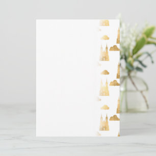 Save The Date Golden Princess Castle Clouds Royal Magic