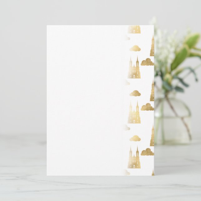 Save The Date Golden Princess Castle Nuages Royal Magie (Debout devant)