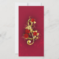 Golden Treble Clef avec fleurs Roses