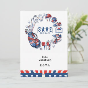 Save The Date Golf 4 juillet Jour de l'Indépendance pour golfeur