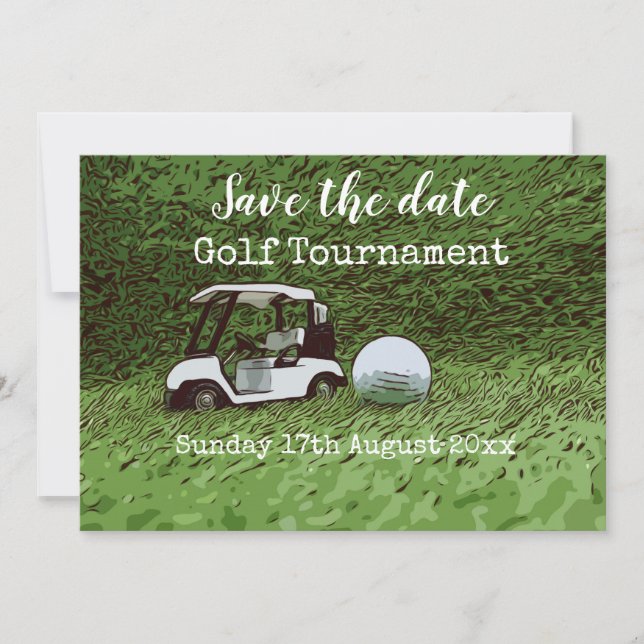 Save The Date Golf Économisez la date pour tournoi de golf avec  (Devant)