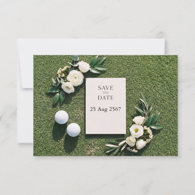 Save The Date Golf Enregistrer la Date Thème Golfeur (Devant)