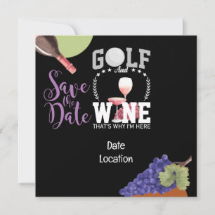 Save The Date Golf et vin pour golfeur enregistrer la date invit