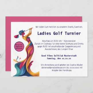 Save The Date Golf féminin, silhouette, couleur, entrain parfait