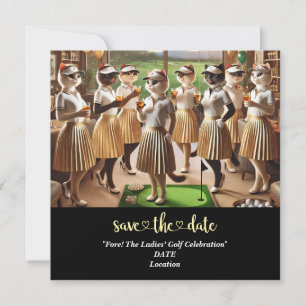 Save The Date Golf Par tee Jeu de golfeurs de femmes enregistrer