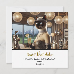 Save The Date Golf Par tee Jeu de golfeurs de femmes enregistrer