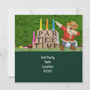 Save The Date Golf Par tee party Père Noël