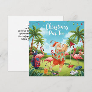Save The Date Golf Par-tée party Père Noël Noël Flamant rose
