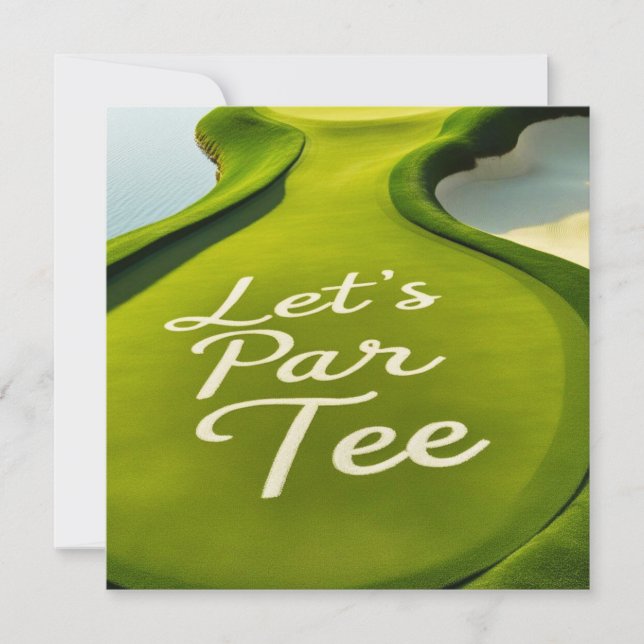 Save The Date Golf Par Tee texte sur Putting Green (Devant)