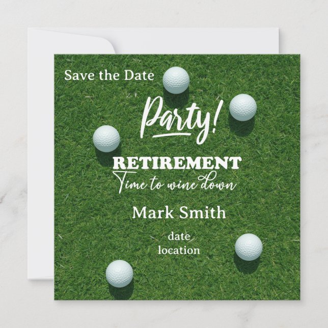 Save The Date Golf  retirement for golfer  (Devant)