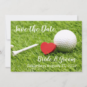 Save The Date Golf Sauvez la date avec balle de golf et tee & lo