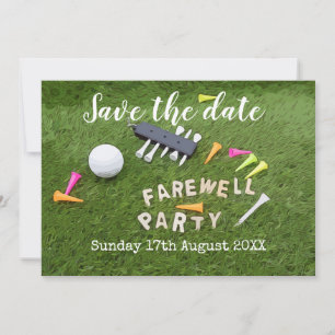 Save The Date Golf Sauvez la date Golf Farewell Party avec balle