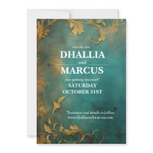 Goth Floral Turquoise Et Or