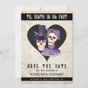 Save The Date Goth Til Death Part Skeleton