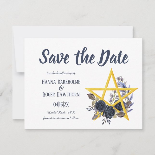 Save The Date Gothique Enregistrer la date | Wiccan Floral Handf (Devant)