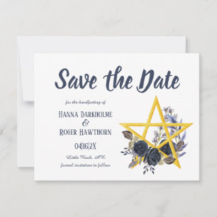 Save The Date Gothique Enregistrer la date   Wiccan Floral Handf