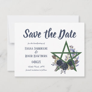 Save The Date Gothique Enregistrer la date   Wiccan Floral Handf