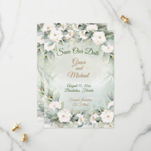 Save The Date Graceful Green Mariage Appartement Enregistrer La