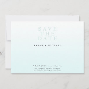 Save The Date Gradient bleu glace Mariage tout simplement modern