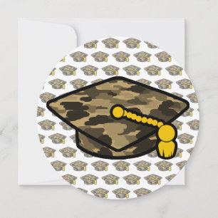 Save The Date Graduation Cap Khaki Camo